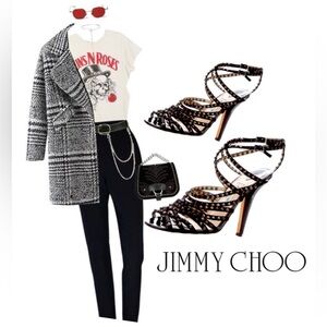 𝐉𝐈𝐌𝐌𝐘 𝐂𝐇𝐎𝐎 🥂 Strappy Studded Heels + DUST BAG